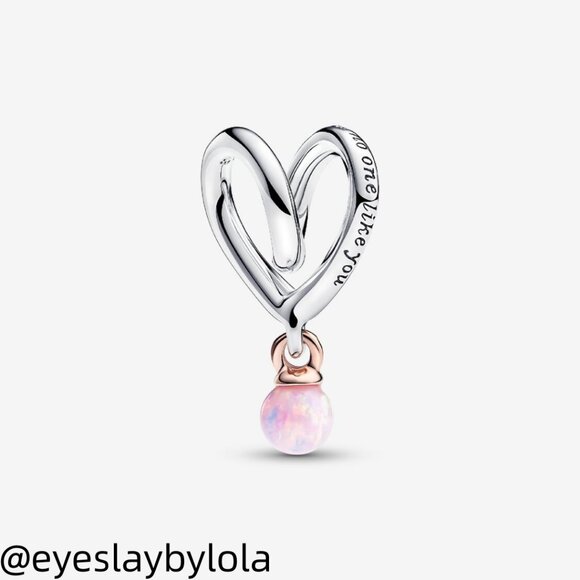 Pandora Two-tone Wrapped Heart Charm - Picture 5 of 5